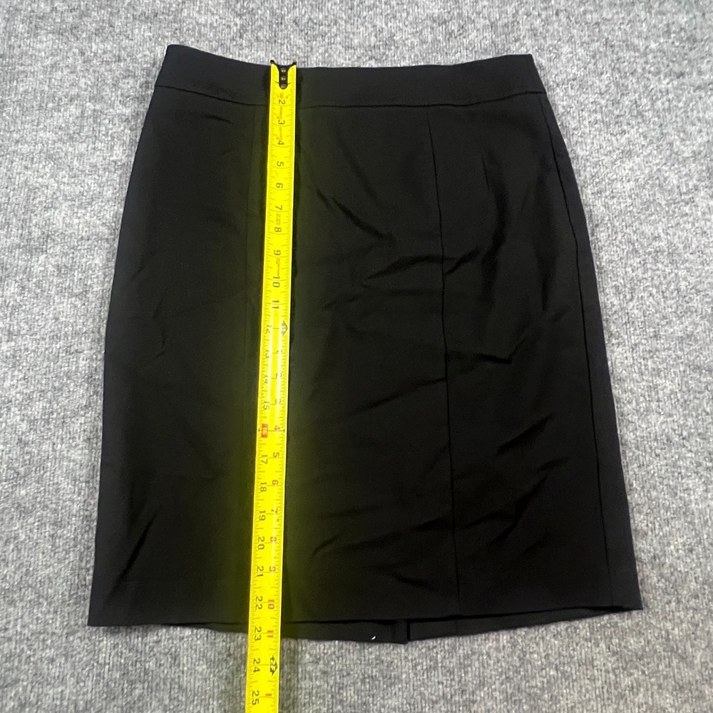 Ann Taylor Pencil Skirt Womens 10 Black Stretch Pleated Knee Length Back Zip - Picture 3 of 9